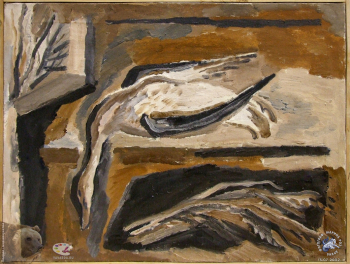 Жарёнова Элеонора Александровна. Убитая утка. Холст, масло. 60х80. 1984.