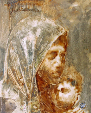Королёва Розалия Ивановна. Мадонна. Бумага, масло. 1950-е. Частное собрание.