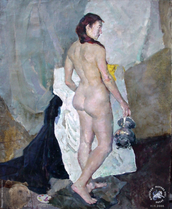 Королёва Розалия Ивановна. Обнажённая с кувшином. Холст, масло. 110х90. 1956-1957. 5 курс. Частное собрание.