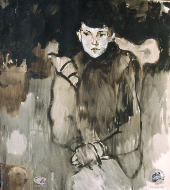 Королёва Розалия Ивановна. Портрет. Бумага, смешанная техника. 1950-е. Частное собрание.