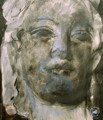 Королёва Розалия Ивановна. Скульптурная голова. Бумага, смешанная техника. Частное собрание.