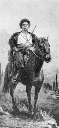 Струнников Николай Иванович. В.А.Гиляровский на коне. Холст, масло. 1900. Местонахождение картины неизвестно.