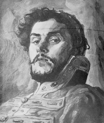 Струнников Николай Иванович. Мужчина в костюме боярина. Холст, масло. 41х34. 1914. Частное собрание.