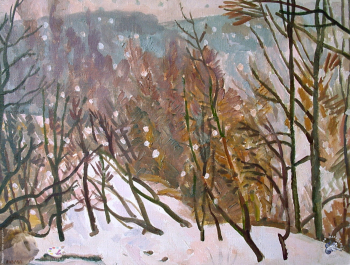 Павлов Юрий Сергеевич. Снег идёт. Холст, масло. 60х80. 1975.