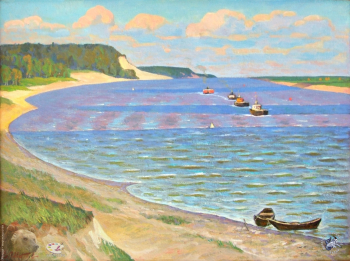 Шатов Ефим Игнатьевич. На Оке. Холст, масло. 60х80. 1961. Частное собрание.
