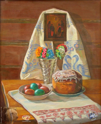 Шатов Ефим Игнатьевич. Пасха. Холст, масло. 64х53. 1996. Частное собрание.