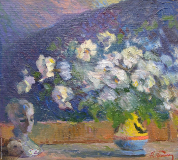 Прокопенко Николай Васильевич. Поэзия цветов. Картон, масло. 32х35,5. 1960-1970. Частное собрание.