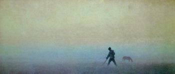 Михайлов Алексей Сергеевич. На заре. Холст, масло. 62х142. 1983. Студия военных художников имени М.Б.Грекова.