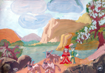 Глотова Катя. Бухта. Бумага, гуашь. 2001. Авторское собрание.
