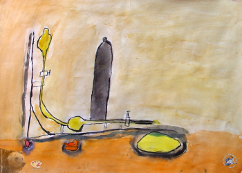 Данилов Никита. Химический эксперимент. Бумага, гуашь. 2001. Авторское собрание.