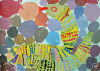 Каюмова Вика. Каменная змея. Бумага, гуашь. 2001. Авторское собрание.