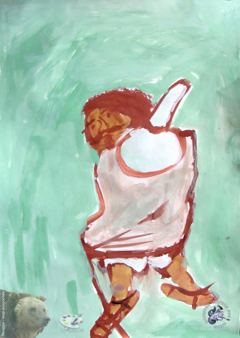 Пирковский Сергей. Странник. Бумага, гуашь. 2001. Авторское собрание.