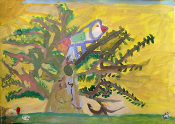 Раева Оля. Дуб. Бумага, гуашь. 2001. Авторское собрание.