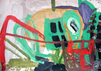 Рожков Миша. Домик. Бумага, гуашь. 2001. Авторское собрание.