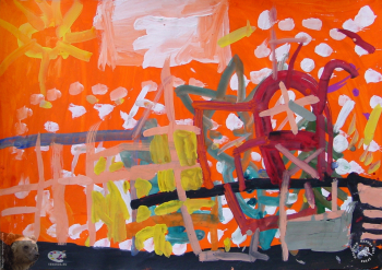 Рожков Миша. Кот. Бумага, гуашь. 2001. Авторское собрание.