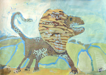 Чугриев Антон. Ящерица. Бумага, гуашь. 2001. Авторское собрание.
