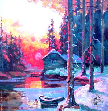 Куц Николай Константинович. Зимняя река. Холст, масло. Собрание семьи художника.