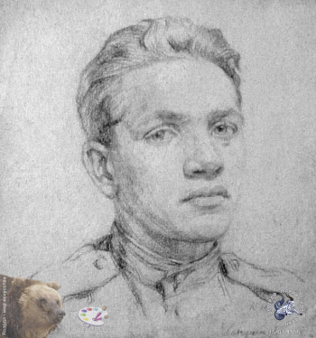 Куц Николай Константинович. Портрет солдата. Бумага, карандаш. Собрание семьи художника.