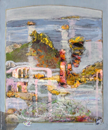 Симонов Вадим Гербович. Пейзаж. Холст, смешанная техника. 60х50. 1990-е. Собрание семьи художника.