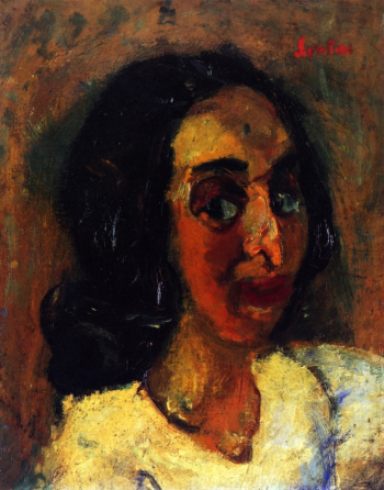 Сутин Хаим Соломонович. Женский портрет. Холст, темпера. 38х30. 1940. Частное собрание.