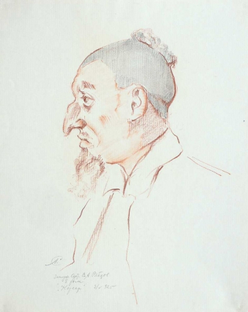Лобанов Сергей Иванович. Портрет артиста Владимира Александровича Рябцева. Бумага, сангина, карандаш. 27,5х22. 1925. Частное собрание.