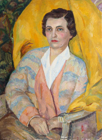 Лобанов Сергей Иванович. Портрет жены художника А.В.Лобановой. Холст, масло. 82х60. 1910. Частное собрание.