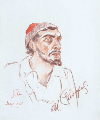 Лобанов Сергей Иванович. Портрет танцора И.Е.Сидорова. Бумага, акварель, пастель. 26х21,5. 1925. Частное собрание.