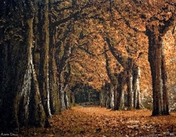 Анне Дрю. Аллея. Пикселизированная живопись. Частное собрание.