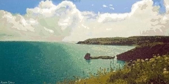 Анне Дрю. Берег. Пикселизированная живопись. Частное собрание.