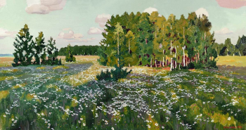 Рылов Аркадий Александрович. Цветистый луг. Холст, масло. 62х116. 1916. Тверская областная картинная галерея.