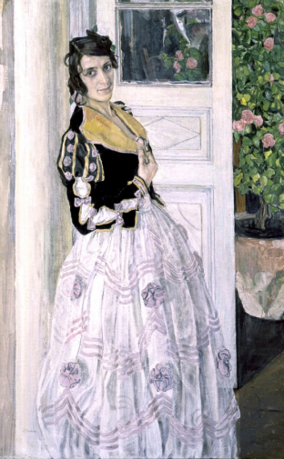 Головин Александр Яковлевич. Испанка на балконе. Холст, пастель, темпера. 141х88. 1911. Государственный Русский музей.