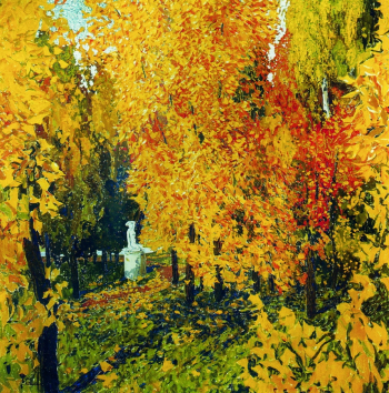 Головин Александр Яковлевич. Осень. Холст, темпера. 136х136. 1920-е. Государственный Русский музей.