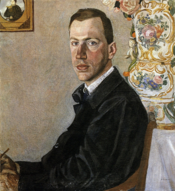 Головин Александр Яковлевич. Портрет Э.Ф.Голлербаха. Холст, темпера. 84х75. 1923. Государственный Русский музей.