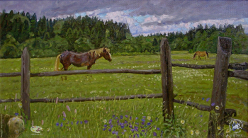 Пейзаж с лошадью