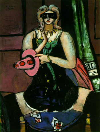 Макс Бекман. Коломбина. Холст, масло. 135,9х100,5. 1950. Сент-Луисский художественный музей.