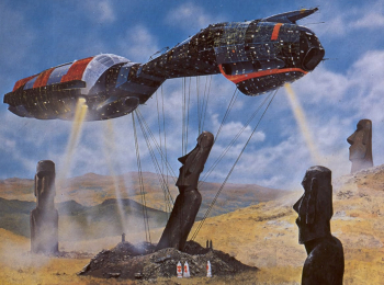 Крис Фосс. Визитёры из других миров. Иллюстрация. 1975. Частное собрание.