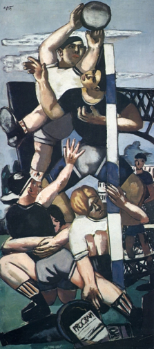 Макс Бекман. Регби. Холст, масло. 213х100. 1929. Музей Лембрука.