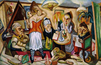 Макс Бекман. Семейный портрет. Холст, масло. 65,1х100,9. 1920. Музей современного искусства (Нью-Йорк).