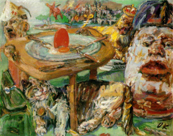 Оскар Кокошка. Красное яйцо. Холст, масло. 63х76. 1940-1941. Национальная галерея в Праге.
