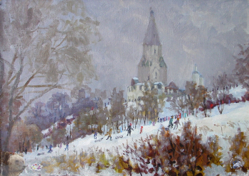 Шорохов Евгений Васильевич. Зима в Коломенском. Холст, масло. 35х50. 1995. Авторское собрание.
