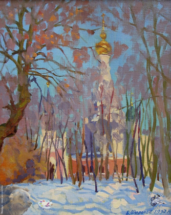 Шорохов Евгений Васильевич. Село Остров. Холст, масло. 50х40. 1997. Авторское собрание.