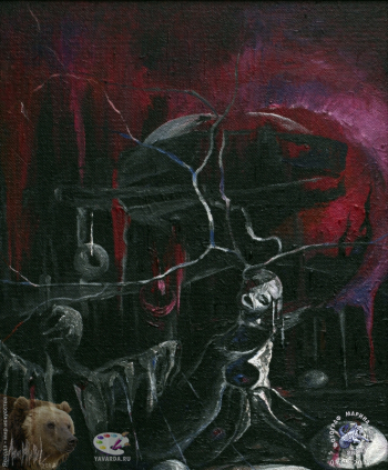 Dark-сюрреализм - Перевоплощения разума. Павел Ляхов. Darkness. Part Two. Холст, масло. 44х55. 2007.