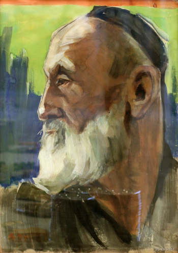 Виктор Уфимцев. Мы называли себя новаторами.... Портрет Тумгани-Ата. Бумага, гуашь. 1959.