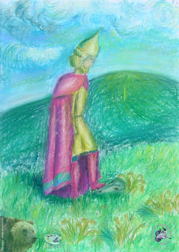 Выставка детских работ `Пушкин`, 2001.. Горячкина Елена, 12 лет. Песнь о Вещем Олеге.