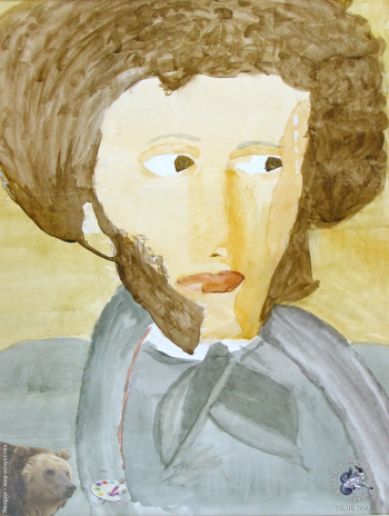 Выставка детских работ `Пушкин`, 2001.. Ржанский Стас, 8 лет. А.С.Пушкин.