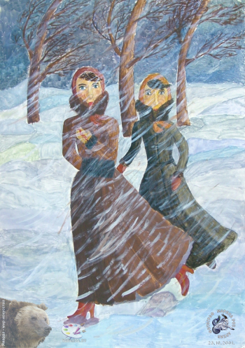 Выставка детских работ `Пушкин`, 2001.. Тухватуллина Алина, 12 лет. Метель.