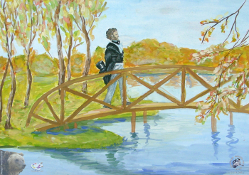 Выставка детских работ `Пушкин`, 2001.. Ходыревская Катя, 13 лет. Осень.