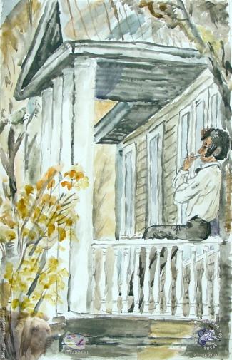 Выставка детских работ `Пушкин`, 2001.. Чернова Алина, 14 лет. А.С.Пушкин. Вдохновение.