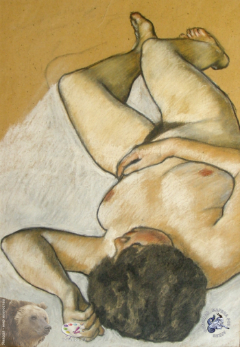 Выпускники станковой графики МГАХИ. Гатауллина Милеуша. Рисунок. Бумага, пастель. 1999.