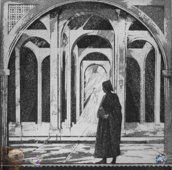 Выпускники станковой графики МГАХИ. Щеглова К.Г. Серия `Данте. Новая жизнь`. Офорт. 1997.
